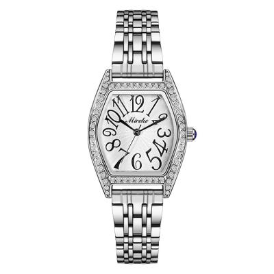 China Women Stainless Steel Shock Resistant Quartz Watch 30M Waterproof Lady Classic Diamond Wristwatches for sale