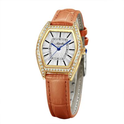 China New Shock Resistant Gold Women Dress Watches Luxury Faux Stones Bracelet Quartz Leather Lady Watch Women Watch for sale