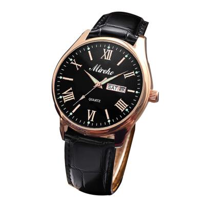 China Hot Selling OEM Watch Men Auto Date Leather Trim Band Watch Fashion Calendar Quartz Men's Watch Other for sale