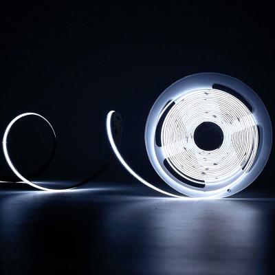 China Indoor 180 degree 320 led streifen 5m 6000k 12v ra90 cool white cob strip light bar waterproof flexible cob led strip for sale