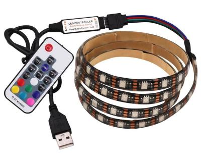 China Indoor TV manufacturer back light flexible smd 5050 rgb cuttable strip led strip light with remote control set for sale