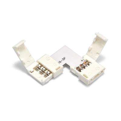 China FPC 2pin 3pin 4 pin 8mm 10mm L shape led connector to connect 3528 2811 2812 5050 corner right angle RGB led strips for sale