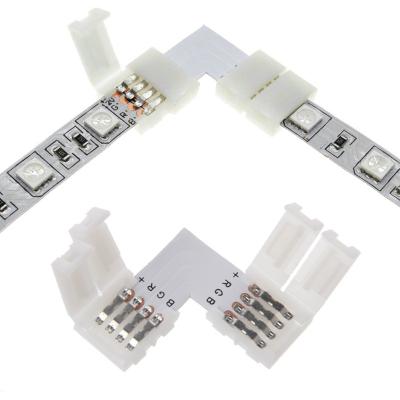 China FPC RGB Rgbw Led Terminal 5 10 12mm L T X Shape PCB Panel Splitter Strip Corner Connector 4 Terminal For Smd 5050 Led Strip Light for sale