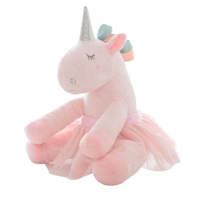 China New Unicorn Doll Macaron Ribbon Ballerina Skirt Comfortable Creative Unicorn Plush Gauze Skirt Custom Design Unicorn Plush Toys for sale