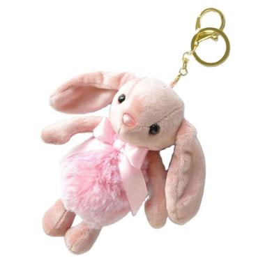 China Mini Plush Toy Soft Cute Shiny Dangling Plush Faux Bunny Charm Ring Key Rabbit Plush Animal Toy Gifts/Toy for sale