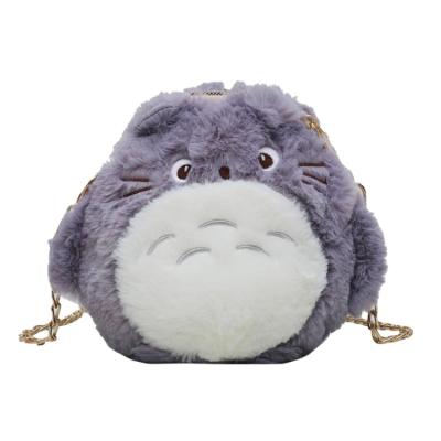 China New Item Animal Plush Bag Female Washable 2020 Winter Cute Cartoon Panda Cute Totoro Mini Shoulder Chain Bag for sale