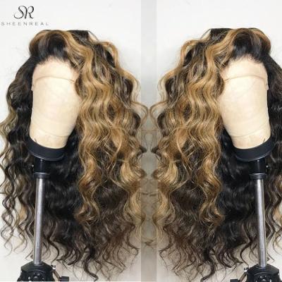 China Factory direct wholesale price fashion ombre color hair lace front wig deep curly real hair curly wig for sale