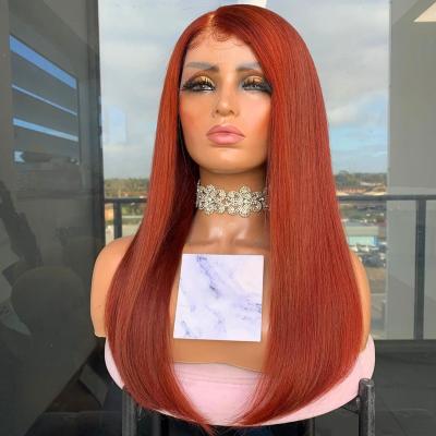 China Factory Wholesale Cheap Price Cuticle Aligned 100 Full Lace Wigs Orange Hair Wig With Natural Hairlne for sale