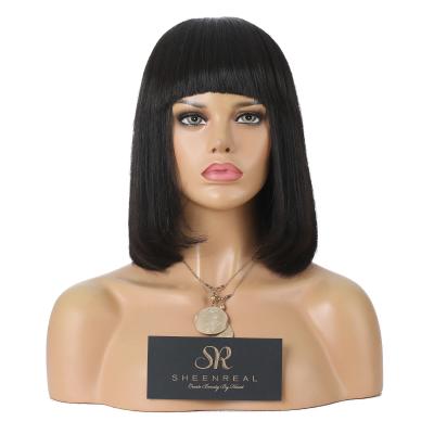 China High Quality Brazilian Raw Straight Bob Unprocessed Cuticle Aligned Full Wig Front Wig Pre Pluck Natural Machine Straight Bob Wigs for sale