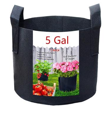 China Durable Nursery Garden Fabric Grow Bags 3 5 7 10 15 20 25 30 Gallon Grow Pots Felt Plant Flower Pots for sale