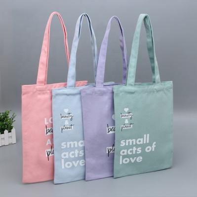 China Standard Size Multi Handled Multi Color 100% Natural Calico Canvas Shopping Tote Cotton Custom Printed Bag for sale