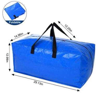 China Eco Heavy Duty Moving Bags Extra Large Polypropylene Laminated Woven Storage Bags With Zippers Backpack Moving Totes for sale