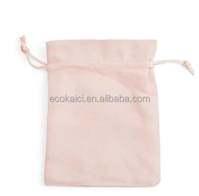 China BIODEGRADABLE Custom Logo Velvet Faux Suede Small Jewelry Drawstring Pouch For Cosmetics Gifts for sale