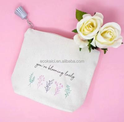 China Lady Canvas Travel Bag Pouch Cotton Cosmetic Bag Makeup With Tassel for sale