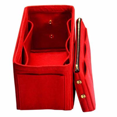 China Factory Custom Purse Insert Eco - Friendly Felt Tote Bag Organizer With Detachable Pouch for sale