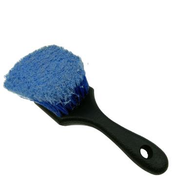 China Car Wheel Cleaning Brush Soft Short Handle PP Fiber Car Wash Brush Auto Wheel And Tire Cleaner Brush for sale