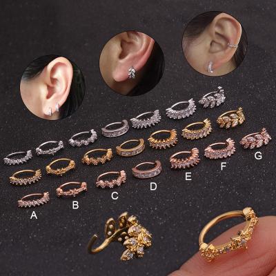 China Cozy Cz Septum Nose Ring Daith Orbital Tragus Rim Environmentally Friendly Helix Cooper Sheet Piercing for sale