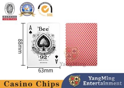 China Red and Blue Bee Back Pattern 310g Black Core Casino Poker Card Spot Color Box Packaging for sale