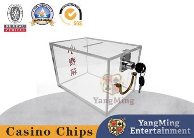 China Individuell angefertigte Acryl-Tippbox, tragbare, verriegelbare Poker-Tischspiel-Transparent-Händler-Träger zu verkaufen