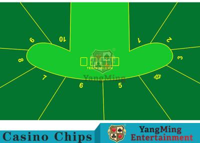 China 100% Polyester Fabric 10 Player Texas Holdem Poker Table Layout   Casino Layout For Standard Poker Games Blue Color for sale