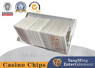 China Triangle Transparent Acrylic Waste Card Rack Black Jack Poker Game Table Deck Card Box for sale