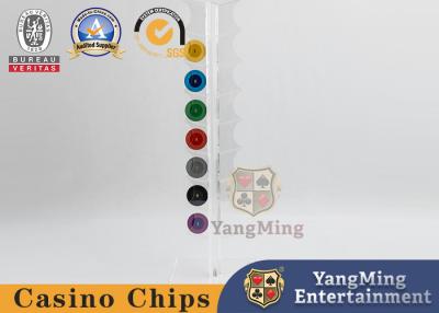 China Macau Casino Vertical 16 Chip Holder Transparent Acrylic Design 40mm Round Poker Chips for sale