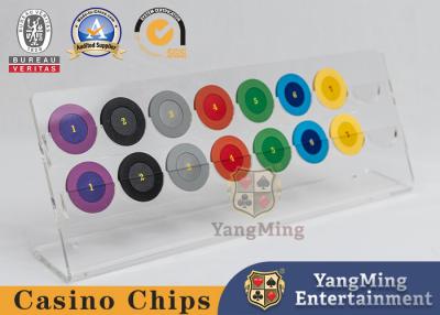 China Casino Transparent Chip Rack 16 Round Texas Hold'Em Chips Coins Acrylic Display Rack for sale