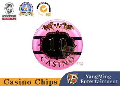 China Casino Baccarat Dragon Tiger Acrylic Crystal Gold Plated Poker Game Chips Coins for sale