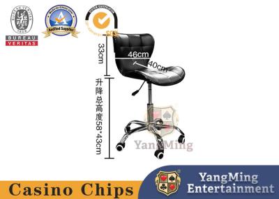 China Casino Poker Table Dealer Lifting Chair Black Customizable Logo Commercial Office Roller Chair for sale