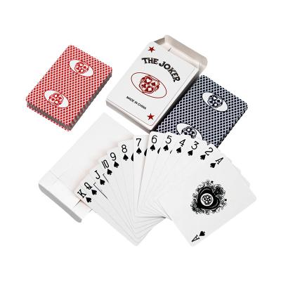 China 310g German Blackchip Casino Poker Cards Customized Two Color Design Baccarat Dragon Tiger Poker Table Game Cards for sale