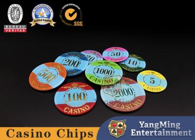 China Factory Customized Acrylic Crown Stamping Chips Baccarat Poker Casual Gaming Countertop Chips for sale