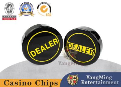 China Yellow Sculpture Texas Poker Dealer Button For Casino Poker Table Games Use Accessories Grade Acrylic 75mm Dealer Card for sale