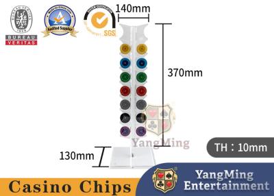 China Roulette Baccarat Gambling Poker Table Chips Stand Full Transparent 25pcs Round Chips Holder for sale