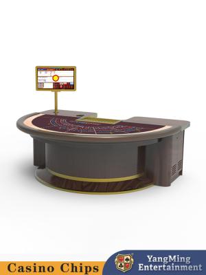 China Modern Deluxe Customized Semi-Circular Footed Baccarat Poker Table Entertainment Leisure Club Poker Game Table for sale