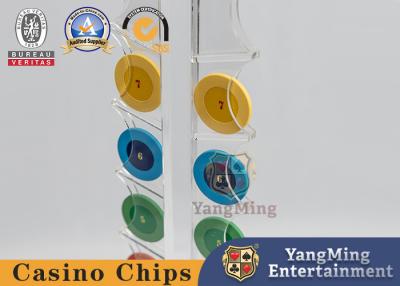 China da caixa transparente das microplaquetas de pôquer do casino 16pcs suporte redondo de jogo do costume da tabela da roleta do portador de microplaquetas da tabela à venda