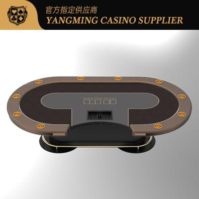 China New Sale Black Oval Metal Treadle Poker Table Texas Casino Poker Game Tables for sale