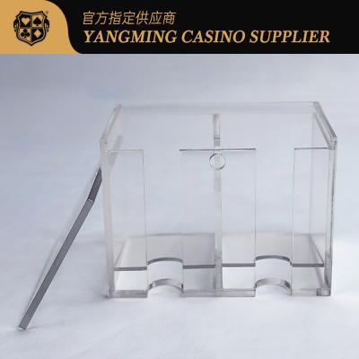 China Wholesale Customized Acrylic Two Compartment Eight Deck Waste Card Boxes For Gambling Poker Games for sale