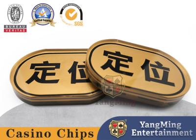 Chine Forme ovale d'or d'écran en soie de marqueurs imperméables de baccara pour des jeux de poker de casino à vendre