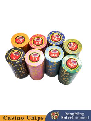 China Stock Sale USA ABS Texas Hold'em Digital Sticker Chips Casino Entertainment Game Countertop Chip Set for sale