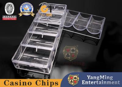 China Fábrica totalmente transparente Acrílico transparente Alumínio caixa de chips de poker com bandeja de chips Fix 100 chips redondos à venda