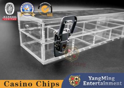 China o pôquer Chips Case 5 de 40mm enfileira a tabela de jogo Chips Holder do flutuador acrílico claro de 100 PCS à venda