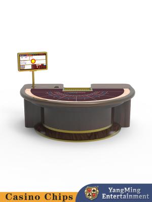 Cina High Standard Casino Table Solid Wood Semi-Circular Treadle Baccarat Table Entertainment Leisure Poker Game Table in vendita