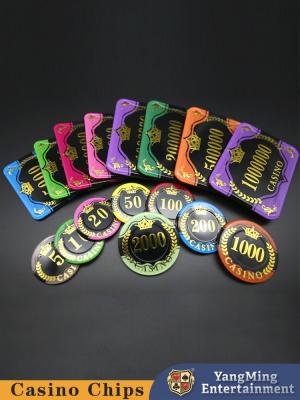 Κίνα New Design Acrylic Wheat Foil Stamping Chips Casino Entertainment Poker Game Countertop Chips προς πώληση