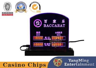 Cina I giochi della Tabella del baccarat hanno dedicato la Tabella elettronica Bet Limit Customized Logo del poker del casinò del segno di limite della Tabella del LED in vendita