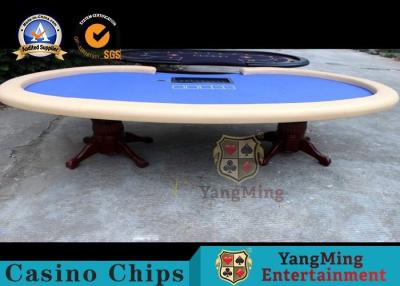 China Luxury Texas Holdem 110 Inch Dye Sublimation 10 Seat Poker Table With Dealer Position for sale