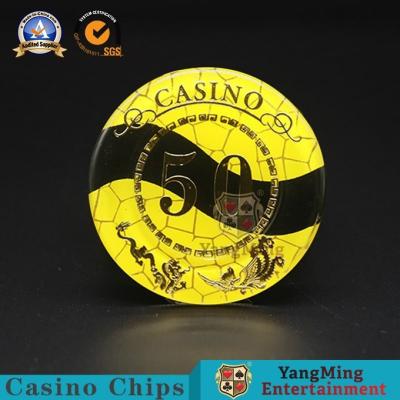 China Crystal Plastic Poker Chips Mesh de acrílico Dragon Phoenix Bronzing en venta