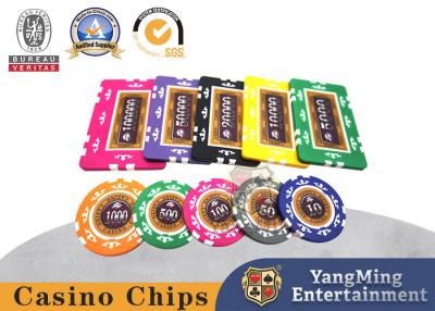 China ABS Core de hierro de arcilla Texas Hold'em Chips Set para ocho coronas Casino pegatinas personalizadas en venta