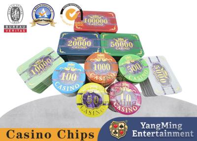 Chine Acrylique Shell Pattern Design Bronzing Ceramic Clay Casino Chips de 3 couches à vendre