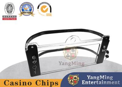 China Roulette Poker Table Chip Box Acrylic Transparent Tape Lock Chip Box for sale