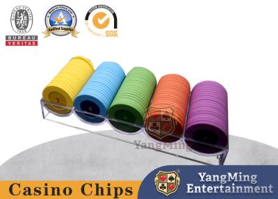 China Fully Transparent Acrylic 5 Rows 40mm Poker Ceramic Chip Box for sale